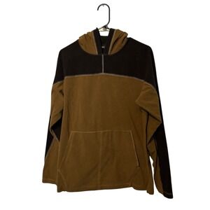 REI Hoodie Mens Medium Brown Pullover Fleece Outdoor Hiking Lightweight Trail